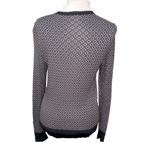 Ann Taylor Diamond Print Cardigan Purple - Picture 4 of 6